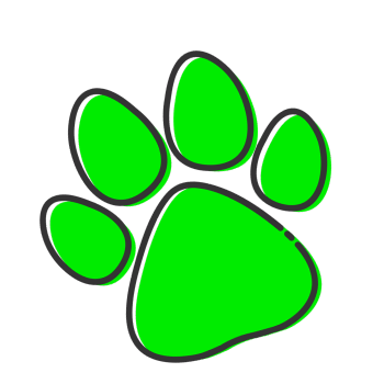 green paw print